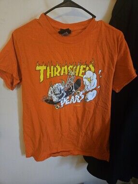 Men's Thrasher Short Sleeve Tee S Orange Yellow